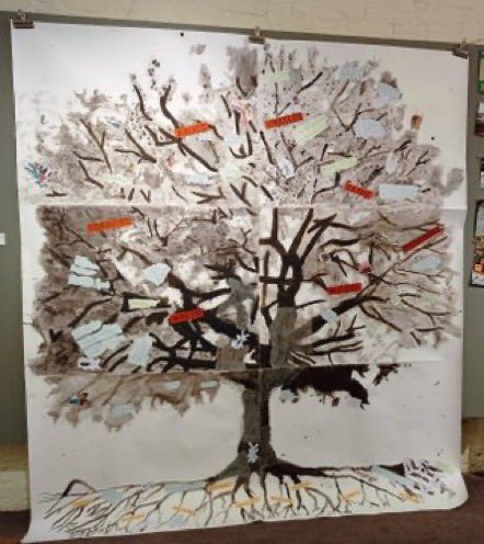jfprimaryschool's tweet photo. Our Y6 work forms part of the Cinderloo1821 exhibition. Y6 considered our trees as witnesses to events of 200 years ago: what would they have seen, heard & thought as our local miners marched past? Thank you to @cinderloo1821 team for their help & time! Well done Y6!
#cinderloo https://t.co/nHuK6rmMz8