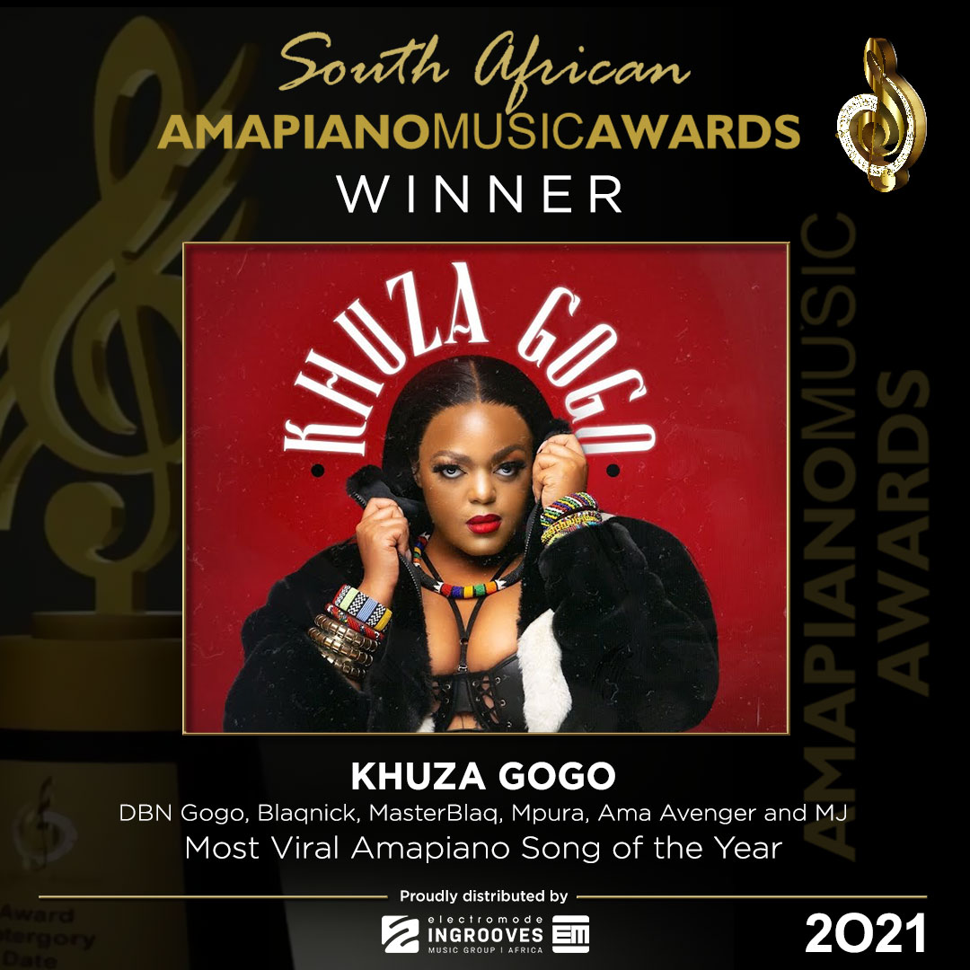Khuza Gogo received the well deserved 'Most Viral Amapiano Song Of The Year' award at the South African Amapiano Music Awards! 🥵🥵