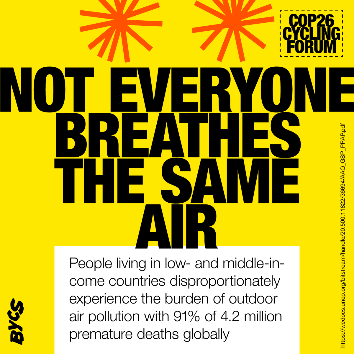 BYCS_org's tweet photo. We're partnering with @ClimateAccept to put on our #COP26CyclingForum event as we both strive towards a more sustainable future.
If you want to make a stand for unjust air quality globally, join their virtual ride to 1 million kms - https://t.co/zAOVpHizbB
#CycleCOP https://t.co/mGFzyxAHef