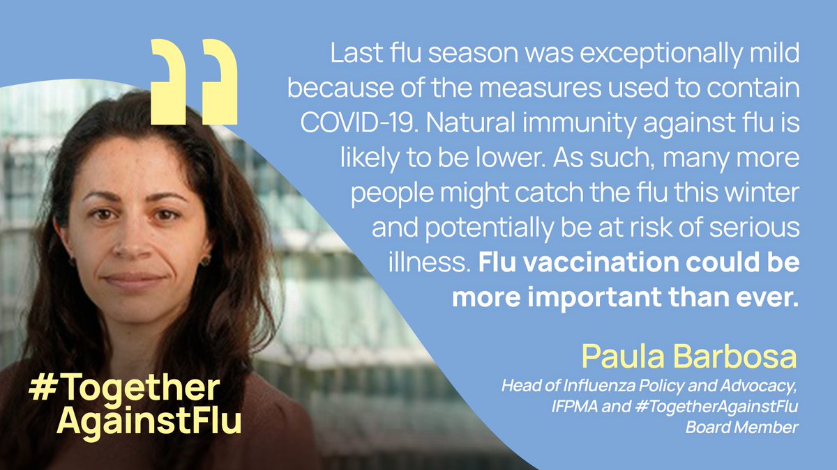 IFPMA's tweet photo. This upcoming flu season, how can we maximise #flu vaccine uptake? 

@IFPMA &amp; @HealthPolicyPtp report provides insights and suggestions on how to plan and deliver vaccination programs to protect the most vulnerable people➡️ https://t.co/TFc46SFOcj
 
#TogetherAgainstFlu https://t.co/4Y9EZrCOxA