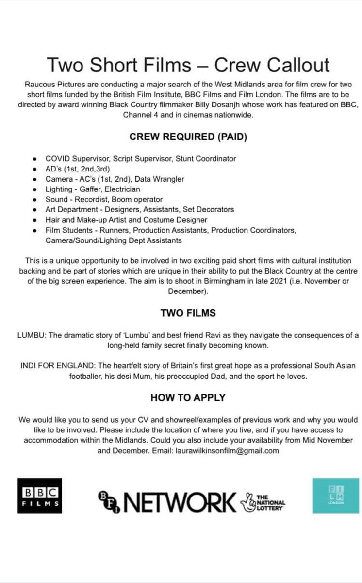 Midland film crew callout. Details in post

<a href="/LauraWFilm/">Laura Wilkinson</a>