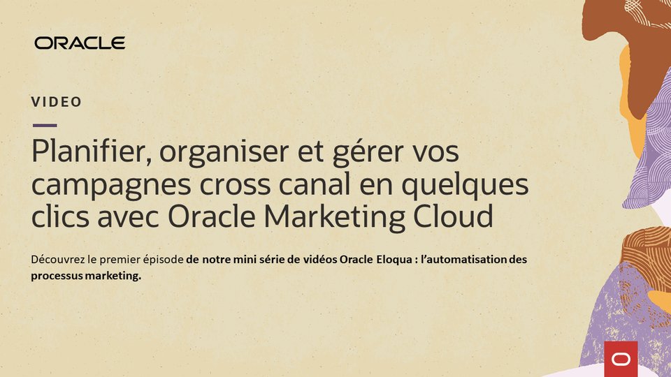 📺 Découvrez notre nouvelle mini série Oracle Eloqua : 

🚀 Planifier, organiser et gérer vos campagnes marketing cross canal en quelques clics grâce à Oracle #Marketing #Cloud.

📌Voir l’épisode 1 : bit.ly/3vCq5cJ