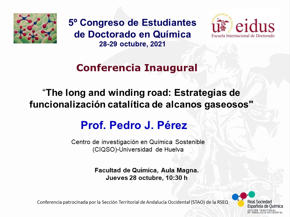 PDQuimicaUS's tweet photo. La conferencia inaugural será impartida por @PedroJPerez65 de @CIQSO_UHU https://t.co/2PVbpWN50S