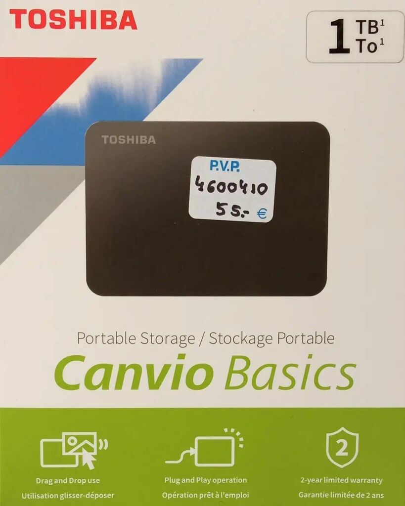 #novedad Disco duro USB Toshiba 1TB 55€