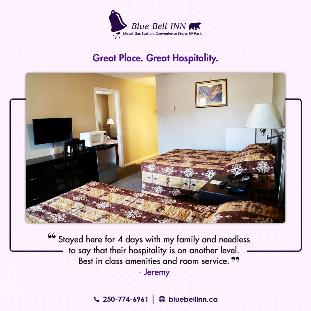 inn_nelson's tweet photo. At Blue Bell Inn motel, we extend our heartfelt gratitude to our guests for their kind words of appreciation. 

Book your stay at Blue Bell Inn motel now. 
Visit https://t.co/htqcoJwtc6
 #staycation #Hospitality #hotelroom #muskoka https://t.co/0ZwIVdpABo