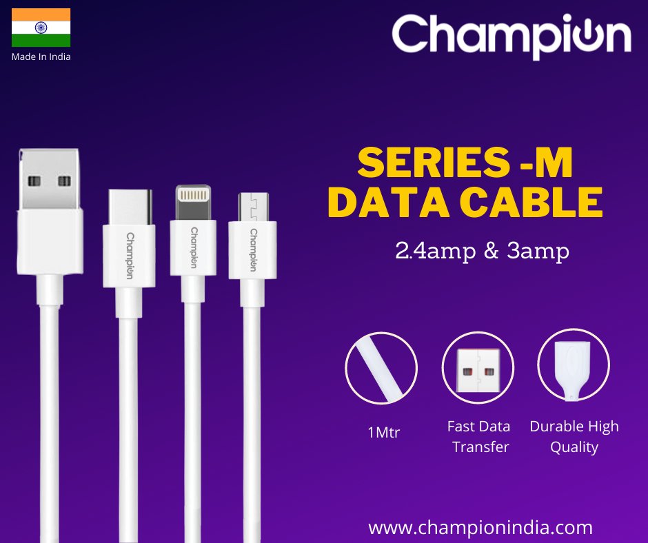 ChampionComps's tweet image. Buy Mobile Data Cables Online at best price | Champion

Dealer &amp;amp; Distributor Enquiry
Contact and WhatsApp on- 9312631617
Visit: championindia.com

#usbcable
#datacable
#usbcabletypes
#fastchargingcableforandroid
#chargingcable
#usbchargingcable
#fastchargingdatacable