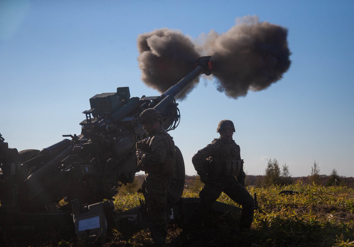 Our #Marines with 12th Marine Regiment fire a M777A2 155mm Howitzer during Artillery Relocation Training Program 21.3 in Hokkaido, Japan. 

#MarineCombatArms
#ProfessionofArms