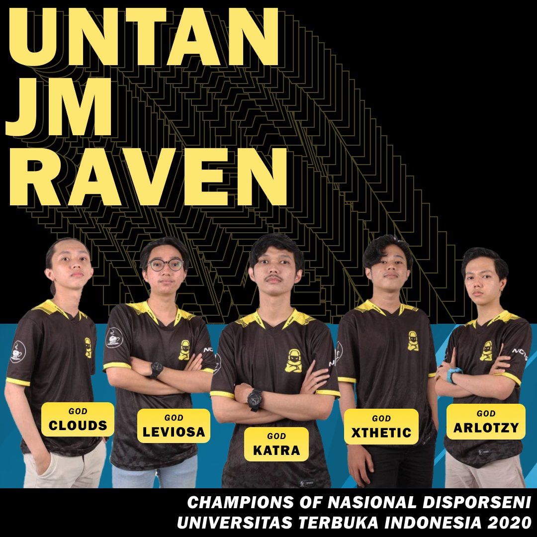 "Is Untan JM Raven 🇮🇩 ready to be crowned #CCML Season 1 Champion? Season 1 starts 13/11/2021! 🏆

Nasional Disporseni Universitas Terbuka Indonesia 2020 victors, Untan JM Raven look poised for the title.

Don't miss the hype LIVE in November, at twitch.tv/cyberathletetv 💥
