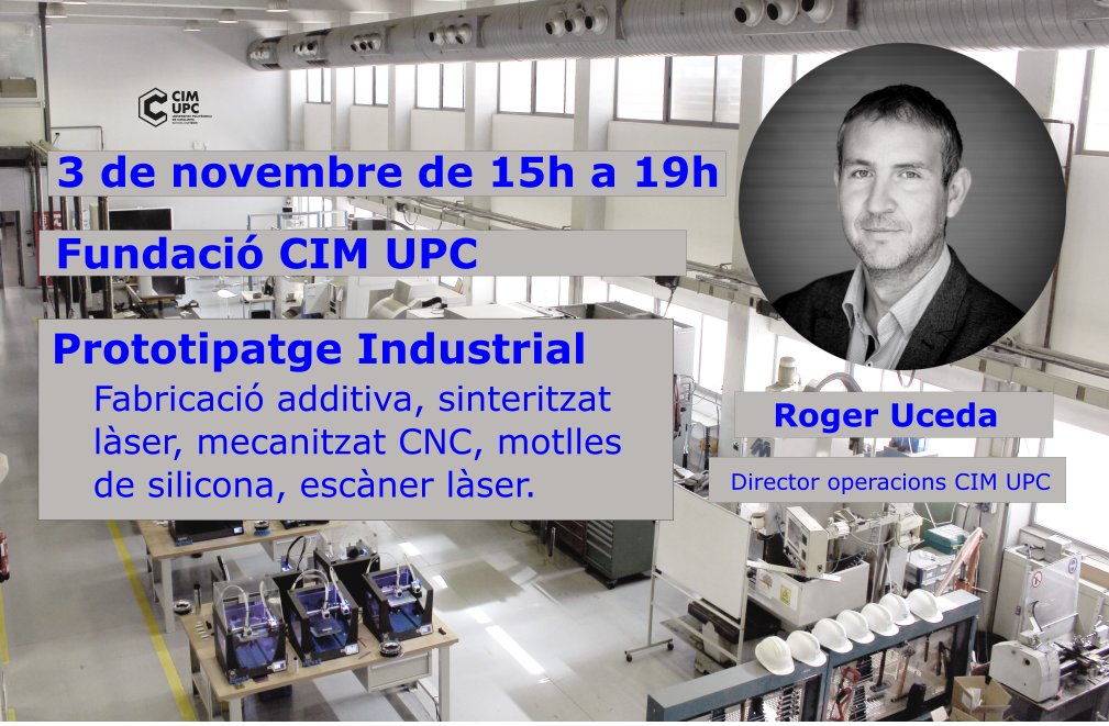 BlocEmpresarial's tweet photo. Ets empresari, emprenedor o treballador del sector industrial? Vols saber quines tecnologies de prototipatge s’estan utilitzant al sector?
La @cim_upc t’ho explicarà el 3 de novembre a les 15h. Visita a la planta pilot de fabricació.
https://t.co/ZBPHymhh6d https://t.co/19jXmWZ9Xi