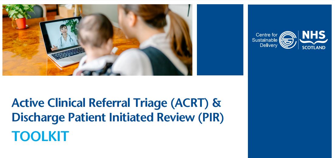 NHSScotCfSD's tweet photo. Active Clinical Referral Triage assists in getting patients to the service they need, saving vital resources whilst providing the opportunity to inform patients while they are waiting.
To view the ACRT Complete Toolkit, visit https://t.co/nNDWDI2SQY
@ModernPatientSG https://t.co/8ULjfm3hq9
