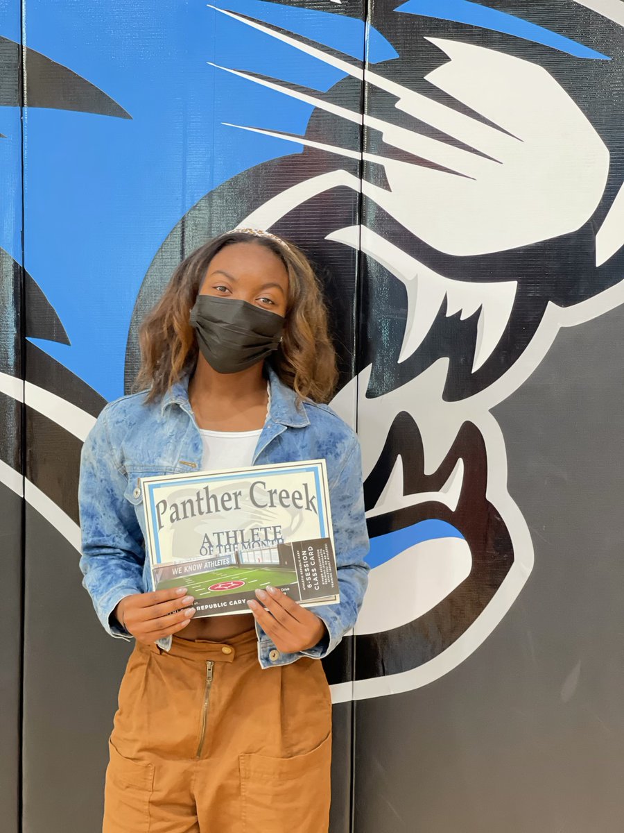 Congrats to both Coach Scruggs for winning PC coach of the month and Hailey Desir for winning PC athlete of the month! #ownit @_Panther_Creek_ <a href="/PCCHEER2/">Panther Creek Cheer & Stunt</a>