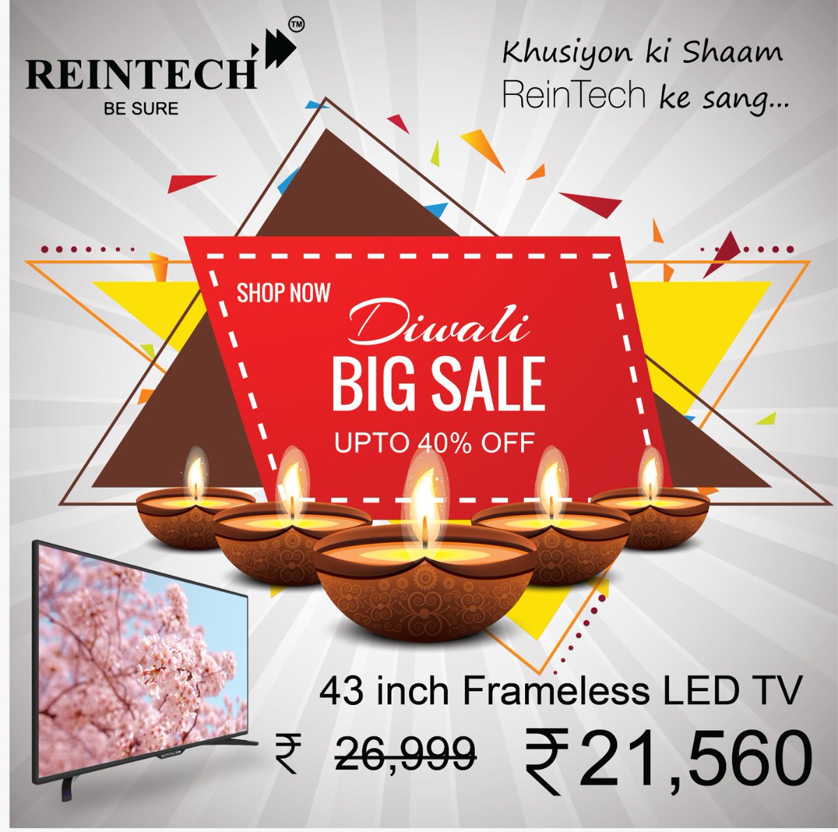 ReintechPvtLtd's tweet photo. Big Alarm!!! Big Alarm !!!
Sound #Lights & Happiness #Comes to ur Home with #Reintech #Led_tv. Discount. !!!!! 40 % Offfer,....!!!
Visit us- https://t.co/lPt1eZASvQ
Call this No.9643471721.
#diwali #smartledtv #android #NationalFilmAwards #qledtv #sounds #PushpaThirdSingle https://t.co/MP8GAHUe0k