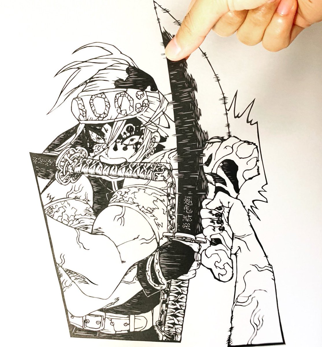 CUTTERMAN_'s tweet photo. 鬼滅の刃で一番好きなキャラの宇髄天元を切ってみました
アニメ遊郭編での活躍が楽しみ😊

#鬼滅の刃 #DemonSlayer #切り絵　#papercut https://t.co/5d4KzMWyXV