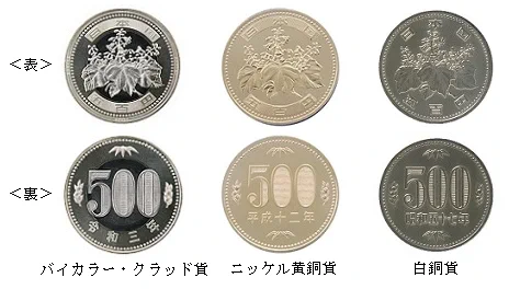 11月1日発行の新しい500円玉がこちら！現在の500円玉も使えるのでご安心下さい！