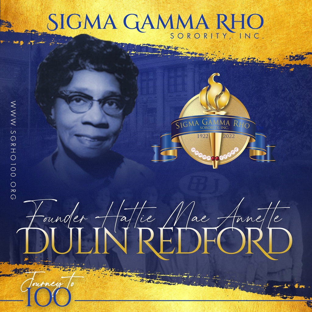 SGRho's tweet photo. As we journey to 100, we honor Founder Hattie Mae Annette Dulin Redford. #SigmaGammaRho #SGRho #SGRho100 #Journeyto100 #GreaterIsComing #Trailblazers #Divine9 #HBCUs #Greater https://t.co/IRBIFrhnei