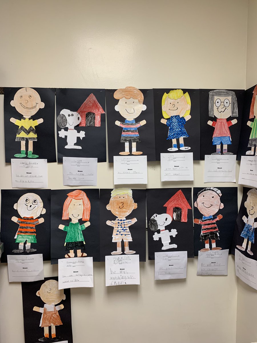 taradelucia's tweet photo. Our class is learning about story elements in our books. We read the book it’s the great pumpkin Charlie brown and then followed up with the movie. We then chose a character and thought about the character traits they represent. Such a cute activity!  #deluciasquad. #stswarriors https://t.co/S7bvmVowY7