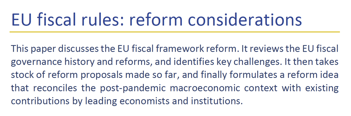ESM_Press's tweet photo. 📉 #ESM Discussion Paper 17 discusses the 🇪🇺 fiscal framework reform and proposes a two-pillar approach with a 3% fiscal deficit ceiling and a 100% general government debt reference value that incorporates an expenditure rule.
Read more here 👉 https://t.co/rCpS1BU2ID
#ESMDP 📃 https://t.co/5cdhUPHBU9