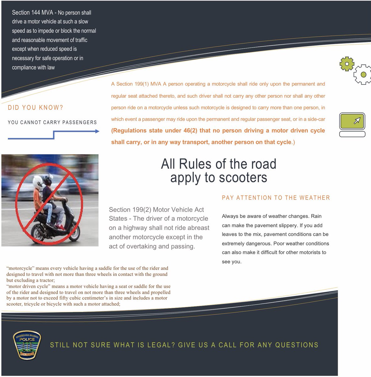 Scooter safety tips and New Brunswick Motor Vehicle Act regulations
<a href="/KRPFTraffic/">KRPF Traffic</a>