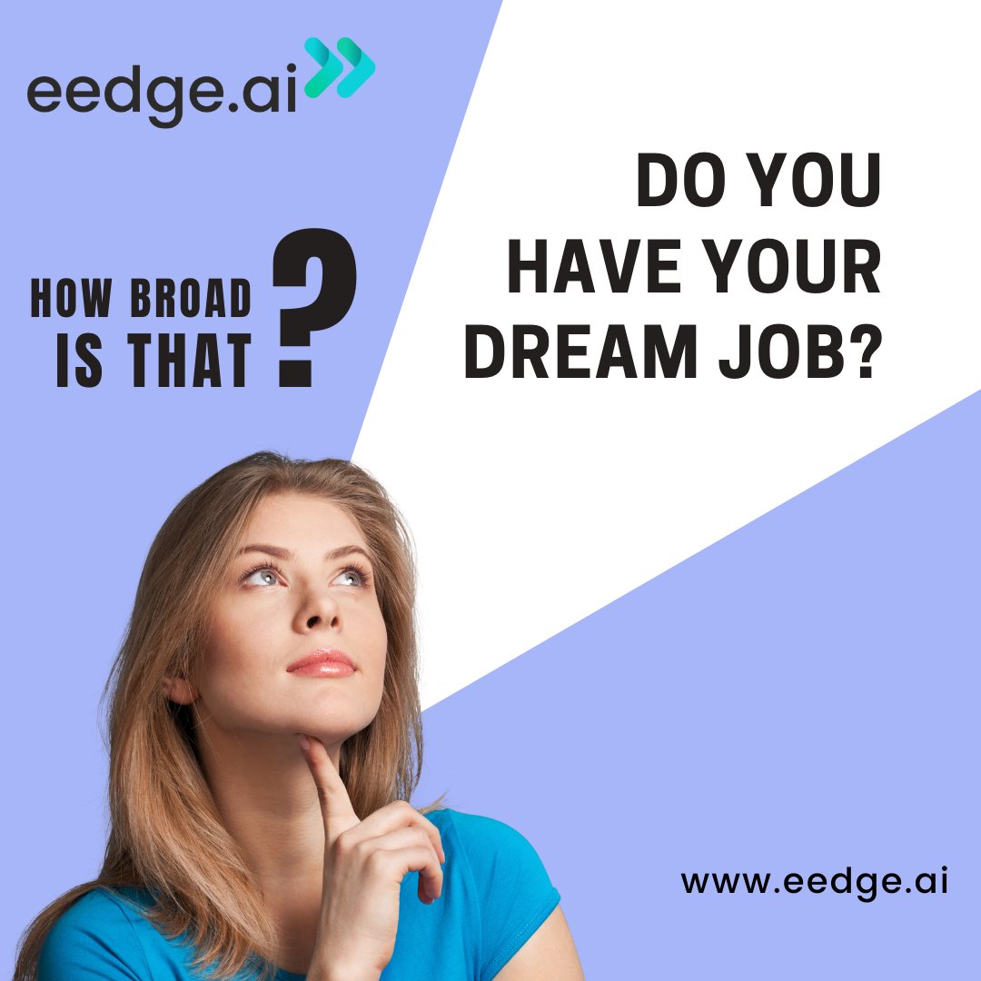 eedgeai's tweet photo. How do you decide about the dream job you are interested in? 
Salary? Perception? Brand? Opportunity?
BUT how do you really know YOU fit that job? Worried?
Now, make fact-based career decisions for yourself with https://t.co/dcTKYzb1UD. It’s FREE.
#eedgeai #career #digital #data https://t.co/1M8V5CN9da