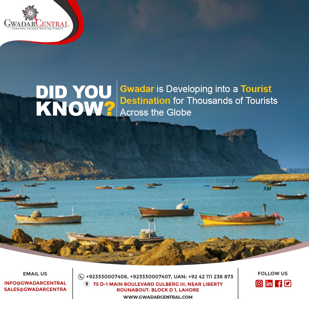 gwadarcentral's tweet photo. "In the wake of CPEC, Gwadar is undergoing massive infrastructural development. 
Gwadar, after being fully operational, will serve as an entry point for millions of tourists around the world.  
For further details contact:
+92 333 0007406
+92 333 0007407
#CPEC #gwadar https://t.co/lvx0WMA40t