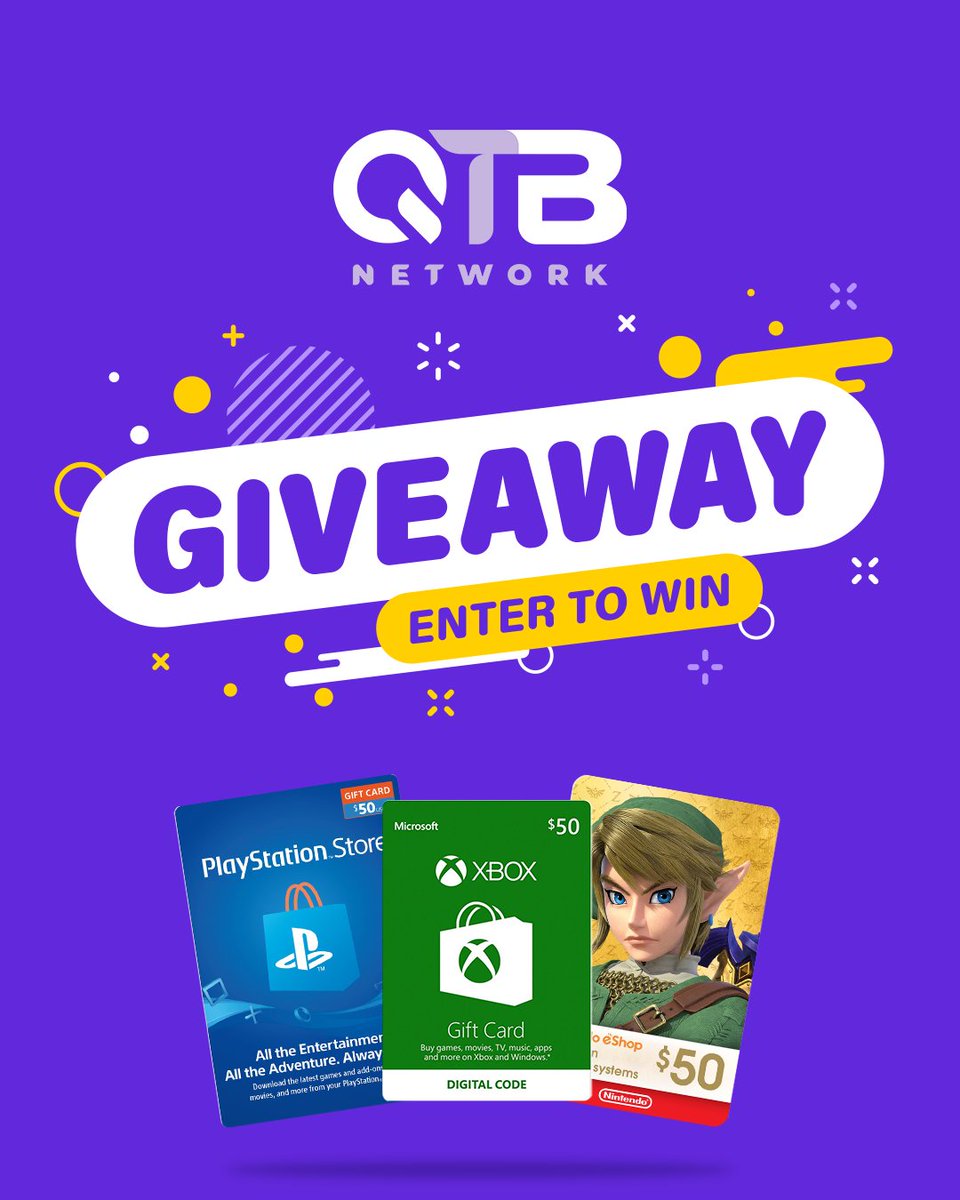 QuitTheBuild's tweet photo. Time for a #Giveaway!

One lucky winner gets a choice of a $50 eShop card for Nintendo, Xbox, Playstation, or Google Play!

TO ENTER:
1. RT this with the prize you want and #QTBGiveaway included
2. Follow us, @tc1h1d and @KungFuPenguinTV
3. Listen to QTB on 11/24 for the winner! https://t.co/ZOovM0qrQg