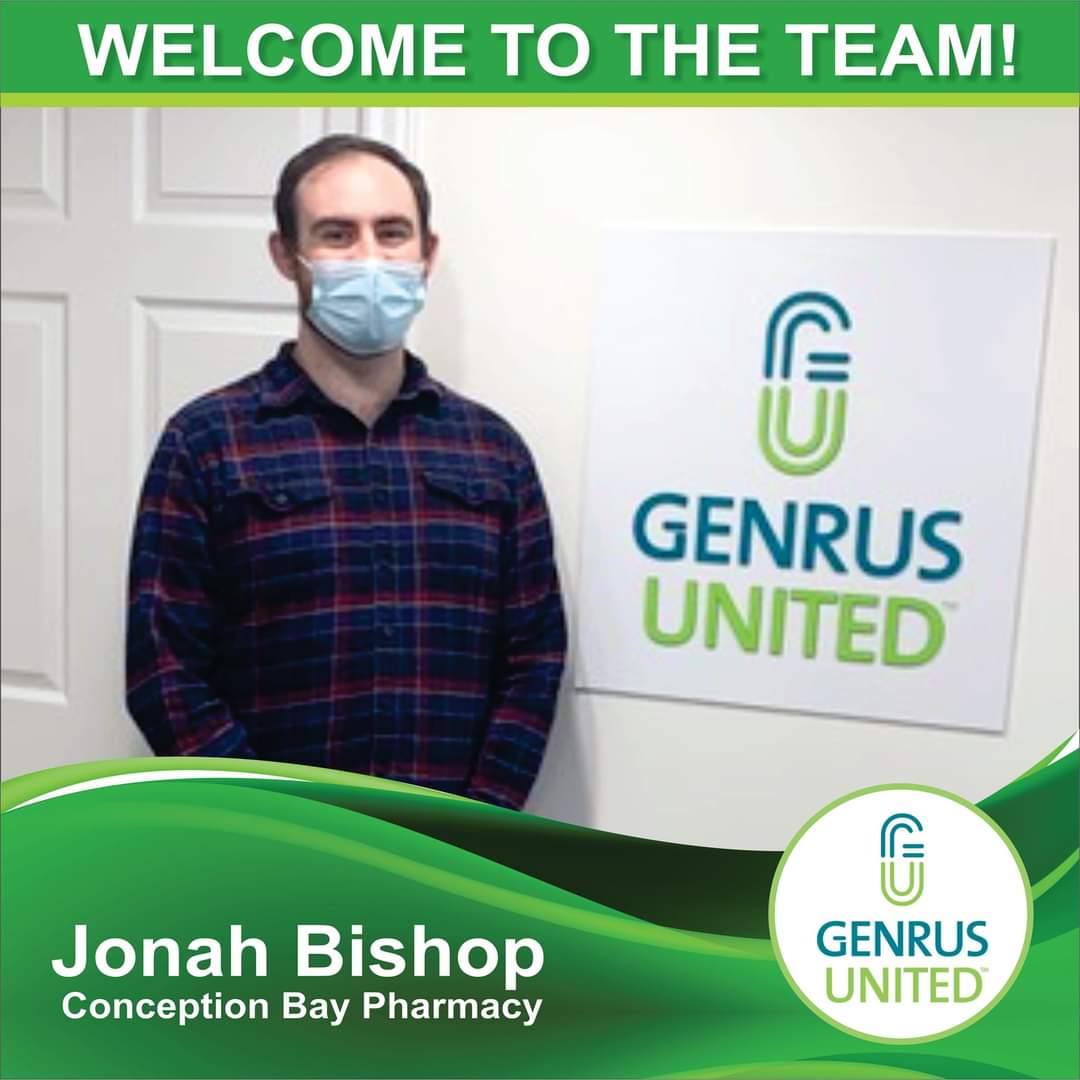 We are so proud to welcome pharmacist Jonah Bishop and the amazing staff of Conception Bay Pharmacy to the team! Genrus United is a simple, convenient, and trusted way to get the prescriptions you need—for less. genrusunited.com
#Newfoundland #Canada 
#prescriptions