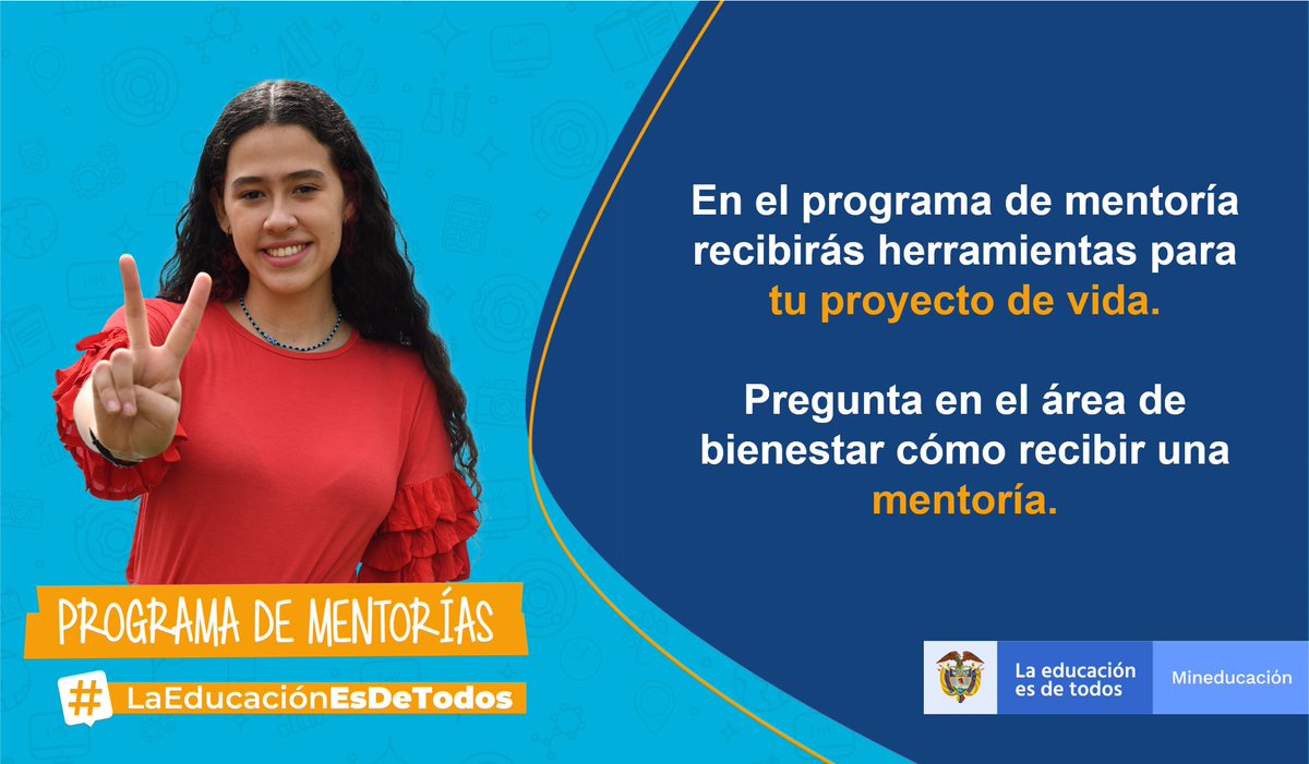 BienestarUM's tweet photo. En las #Mentorías recibirás herramientas para la adaptación en la educación superior, proyecto de vida, toma de decisiones informadas, mercado laboral, formación posgradual y emprendimiento. 

👉🏽Inscríbete https://t.co/FbcHEsafQy https://t.co/chzdzIqqMI