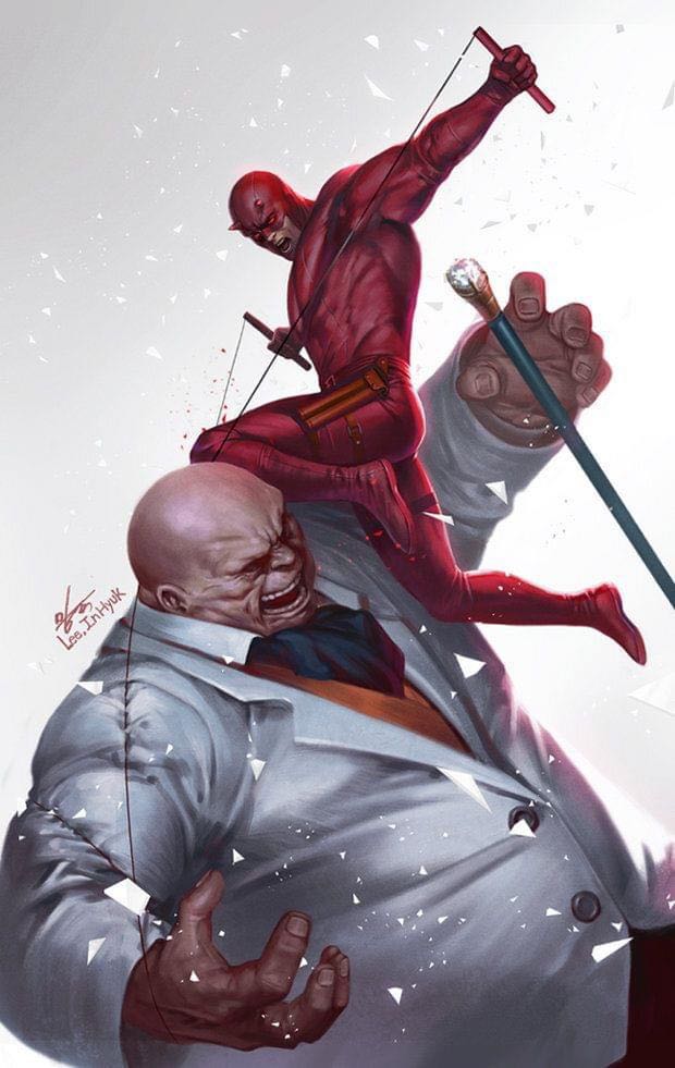 Here's the cover by Inhyuk Lee for the 1:25 DEVIL'S REIGN #1 variant