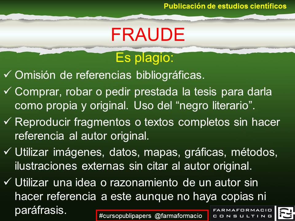 farmaformacio's tweet photo. #cursopublipapers ¿Qué se considera plagio o conducta académicamente incorrecta? https://t.co/CEFl0Gs5bY