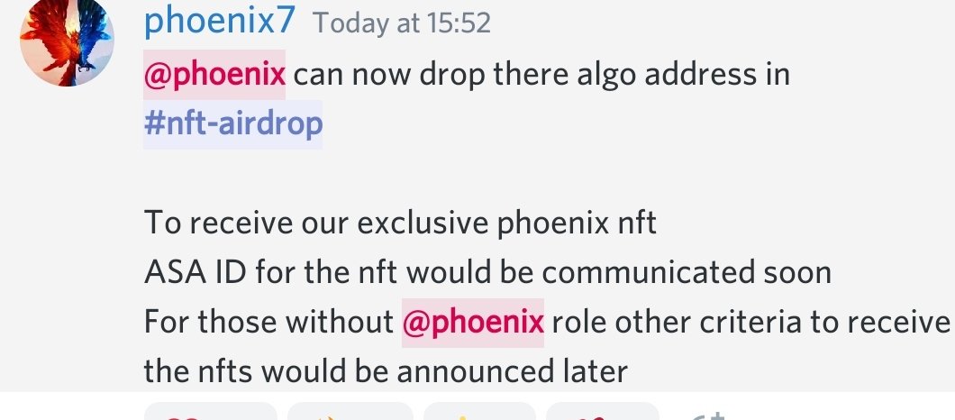 Phoenixalgo7's tweet photo. Join the community and stay active, the power of phoenix token ($phx) is the community. 
Join the discord channel  https://t.co/nytOqyHnJa
You can also bag some phoenix ($phx) on tinyman : https://t.co/af7zFu9Dz2
#Algorand #algo #phoenixalgo https://t.co/9Fv5EDZtue