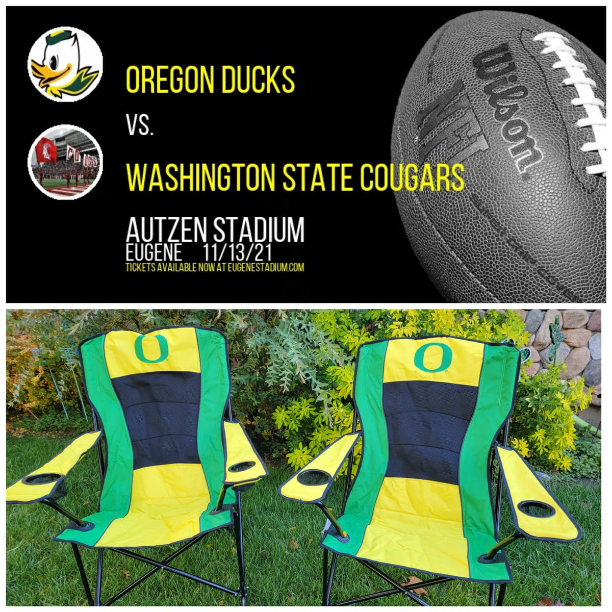 Giveaway time!! Who would like to win a pair of  Oregon Duck tickets and two cool chairs?!
LIKE, COMMENT and SHARE on our facebook page for your chance! Go Ducks!! 
facebook.com/grantspassheat…
#Giveaway #OregonDucks #Footballtickets #GoDucks