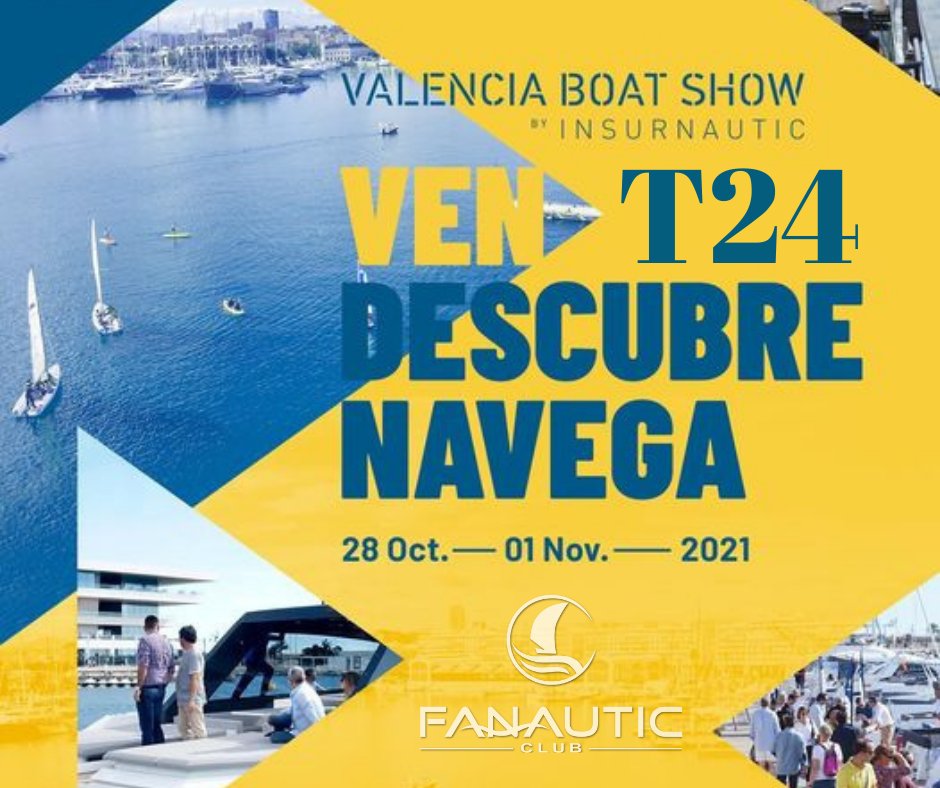 FanauticClub's tweet photo. ‼Te esperamos en el Valencia Boat Show‼
Un año más Fanautic estará presente en el @VLCBoatShow en @lamarinadevlc del 28 al 30 de Octubre. 
Ven y descubre cómo navegar todo el año, sin tener que comprar un barco ni preocuparte por su mantenimiento, visítanos en el stand T24. https://t.co/P1ETTTH4md