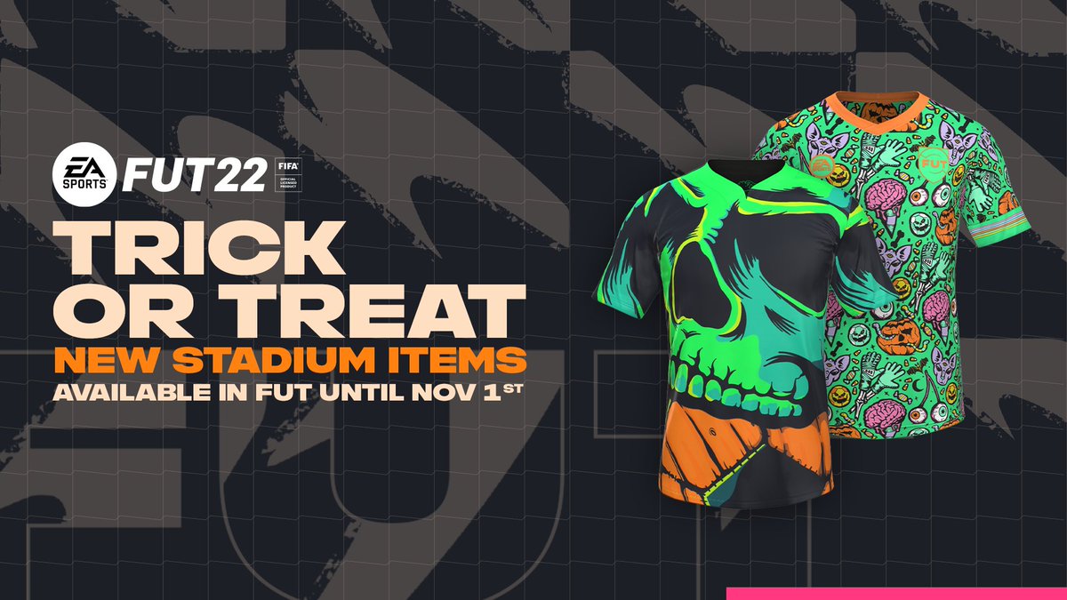 EASPORTSFC's tweet photo. The spookiest time of the year means it's time to upgrade your club's look 🔥🎃

New #FUT Stadium Items are available in-store and via Objective now in #FIFA22 https://t.co/oc3veAx6oI