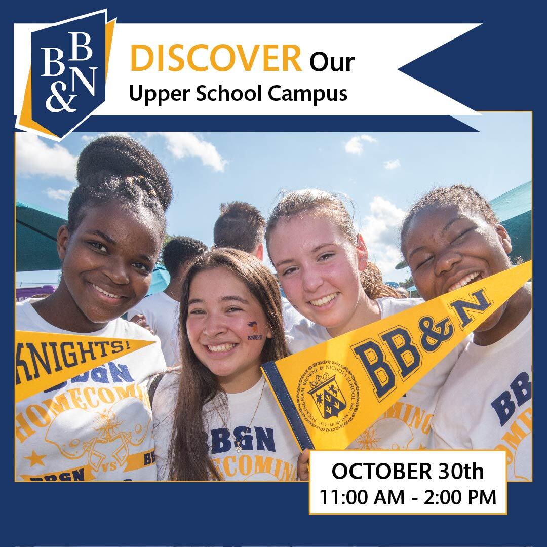 Please join us for an Upper School campus tour and visit with faculty and community members on October 30.  Details and registration at bbns.org/discover #bbnupperschool #bbnschool #uknighted