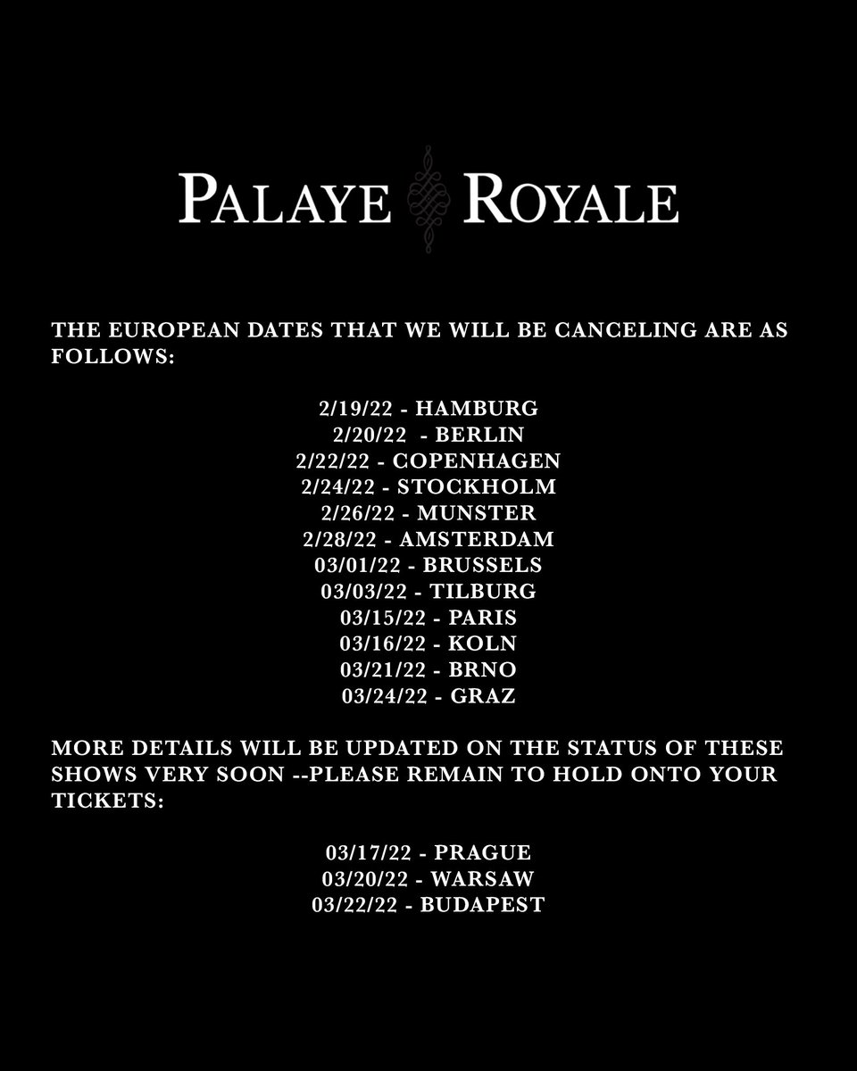 PalayeRoyale's tweet photo. We are joining Yungblud on his Life On Mars: North America 2022 tour  - what a beautiful pairing! 🇺🇸 🇨🇦

The amount of dresses this tour is going to see. 

But with great news we have some sad news as well. We hope you all understand. Love you all. x https://t.co/gOccDqfNp6