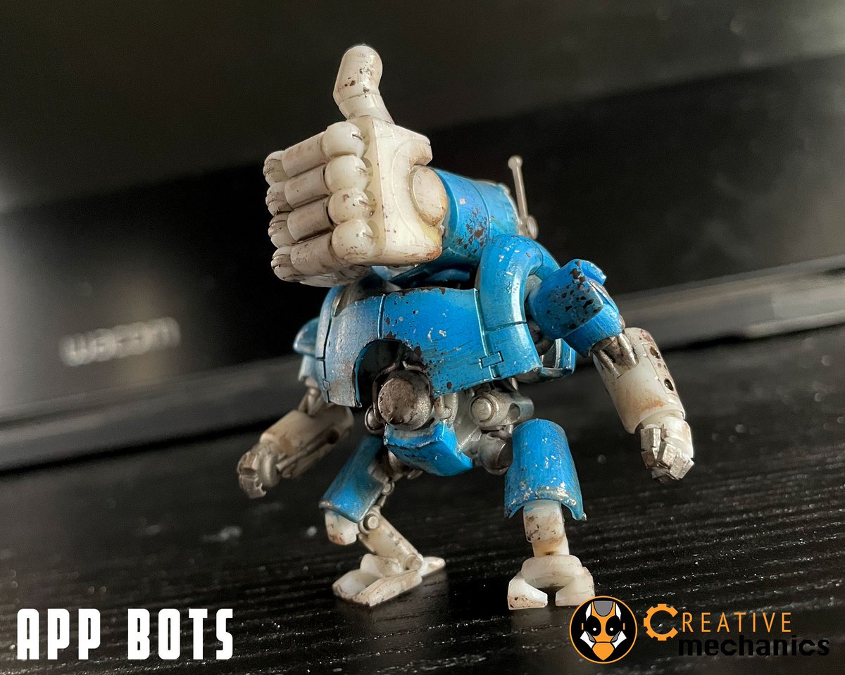 creativemechncs's tweet photo. Brand new App-Bot micro fighters have taken my Etsy shop by storm. Help! Get them out! They will wreck everything!

https://t.co/yjLPvERJKq

#appbot #appbots #socialmediabots #robot #miniaturepainting #minipainting #modelphotography #modelpainting #toyphotography #actionfigures https://t.co/ih0hMGxWJ0