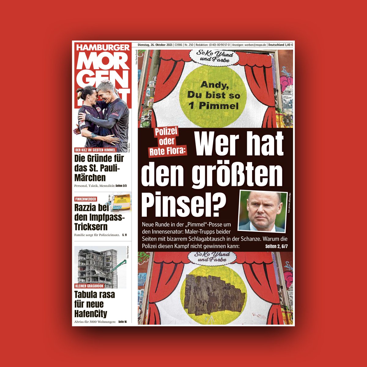 Unsere Titelseite am Dienstag.

#Pimmelgate