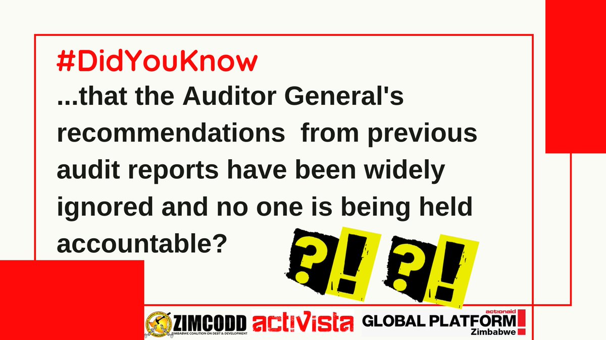 activista_zim's tweet photo. First let us get informed, #DidYouKnow that recommendations from the Auditor General's reports have been widely ignored? #NowYouKnow!

That is why we are demanding #AccountabilityZW https://t.co/noTTUGoGYl