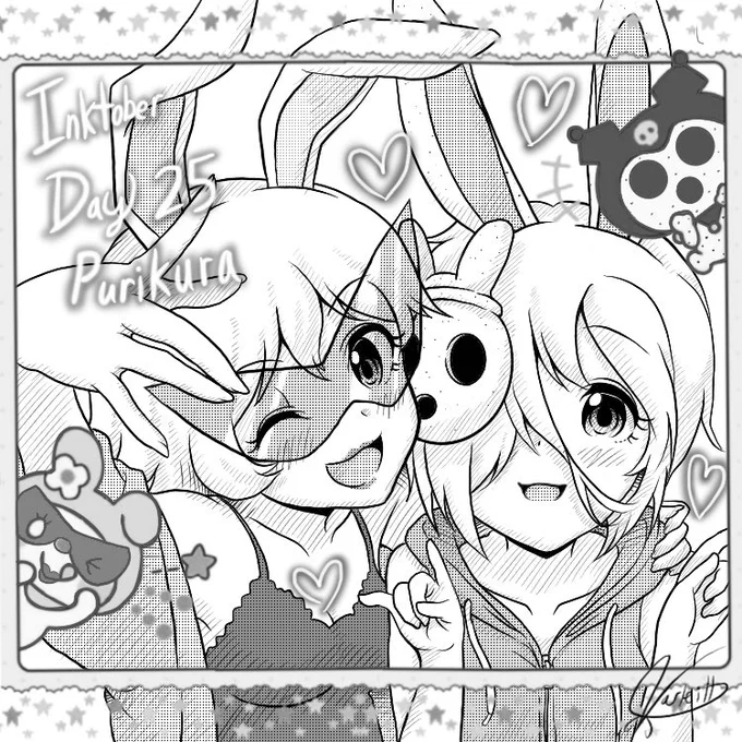 Day 25: Purikura Mira &amp; Coco
#acnh #inktober #cutgirltober #mira #coco #anime #villager #gijinka #bunny #purikura #selfie #AnimalCrossingNewHorizons #acnh #nintendoswitch 