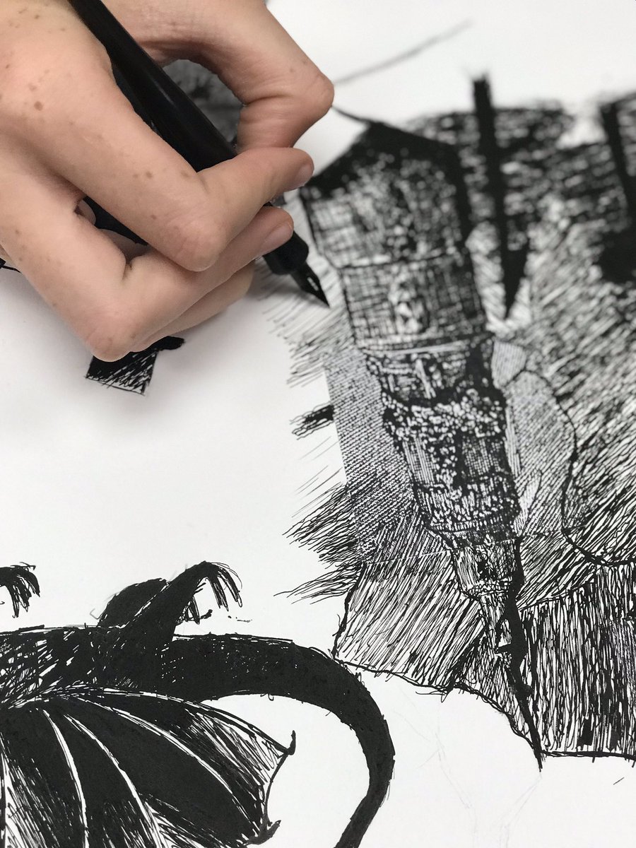 mpclc4's tweet photo. Ms Tornambe’s class is creating these amazing pieces for their pen and ink project ! @amapalla @LC4_TDSB https://t.co/ER1UZBLM4q