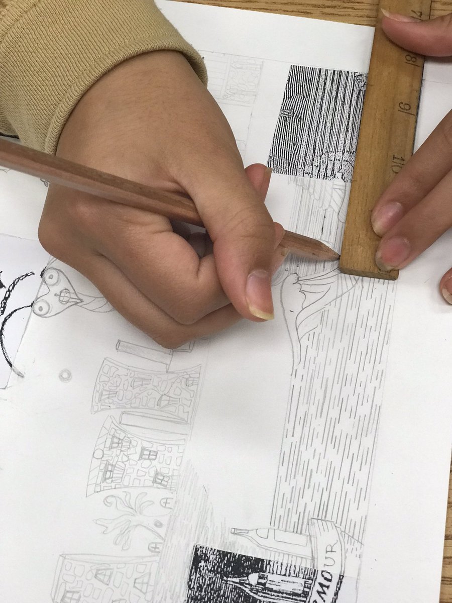 mpclc4's tweet photo. Ms Tornambe’s class is creating these amazing pieces for their pen and ink project ! @amapalla @LC4_TDSB https://t.co/ER1UZBLM4q