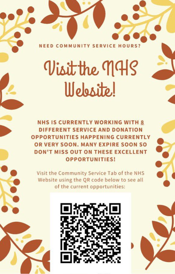 Check out our website for community service opportunities!