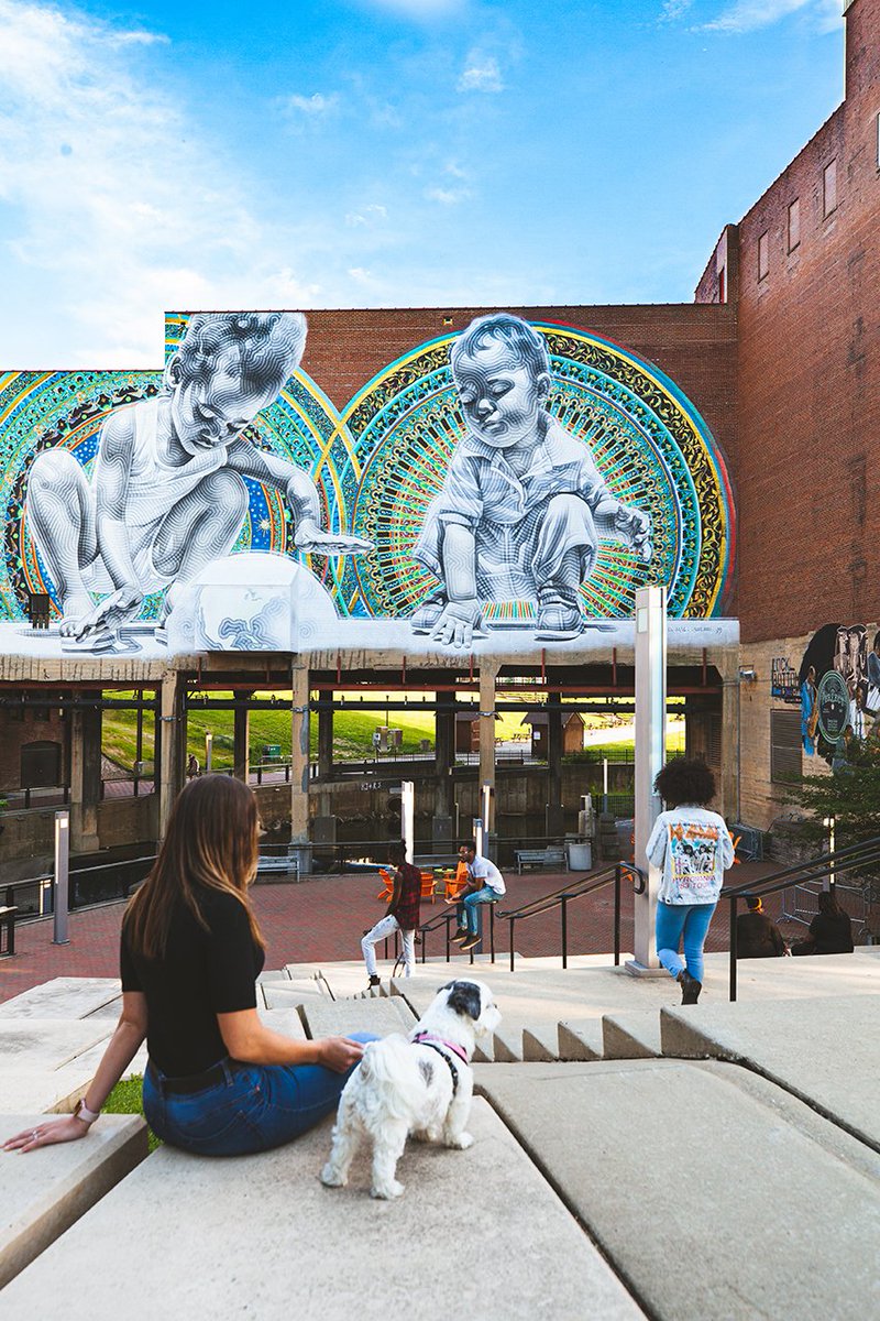 downtownakron's tweet photo. Happy #InternationalArtistsDay! Lock 4 mural artist El Mac wrote a beautiful post about creating "Axis Mundi," & working in Akron with co-artist AISEBORN - Visual Artist https://t.co/66nqq7h2ds photo: @DenzelYungActor #artist #elMac #aiseborn #akron https://t.co/4VTJc08oSe