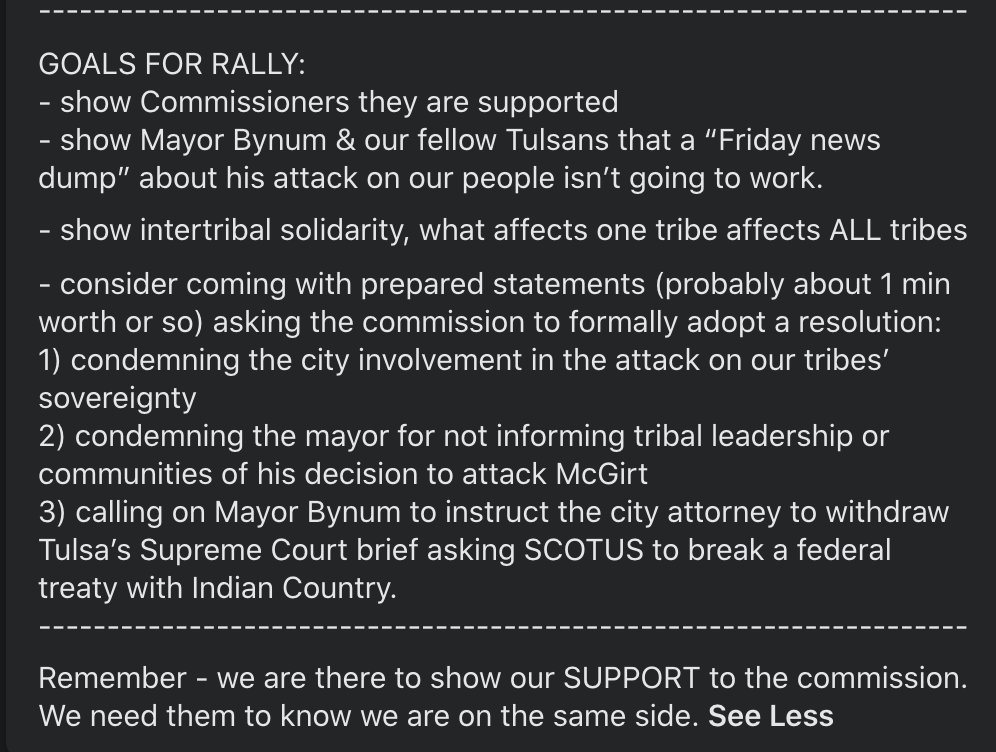 sarvhgray's tweet photo. 💥 URGENT 💥 @gtbynum thought we would forget his Friday news dump announcing he asked SCOTUS to overturn McGirt. #RT to show him we have NOT forgotten. 

TULSA CITY HALL TOMORROW @ 5:30PM https://t.co/3GSnKHY1uI
