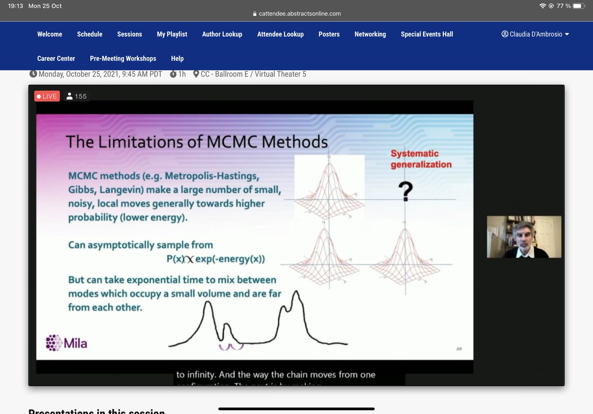 ClaDAmbrosio's tweet image. Attending #INFORMS2021 remotely: it is now time for the plenary of Yoshua Bengio #ORMS