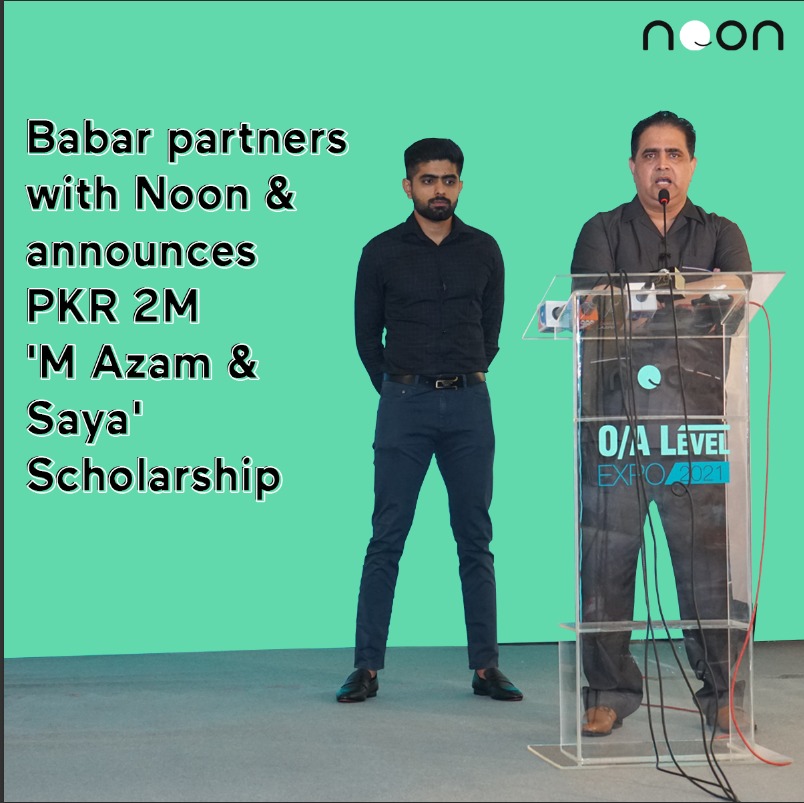 I want to celebrate by educating 250 deserving students through Noon, the leading edtech platform. This is dedicated to my father and role model, Muhammad Azam and Saya Corporation.

#NoonxBabar #BabarNoonScholarship @NoonPakistan @SayaCorps