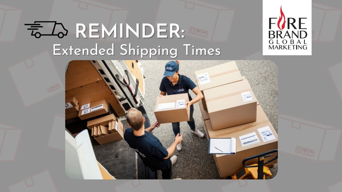 FirebrandPromos's tweet photo. We're getting closer to the holiday season, and most manufacturers have extended shipment times. Please place your order early!
#firebrandpromos #promotionalproducts #shipping #avoiddelays #ordernow #yearendpurchases #swag https://t.co/VoRYLor3Qt