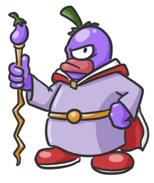 MatthewPTaranto's tweet photo. I drew up Eggplant Wizard for #GamemasterClassified and I realized that I had somehow channeled King Dedede in the process. Guess old habits die hard! https://t.co/ElAF6tBep9