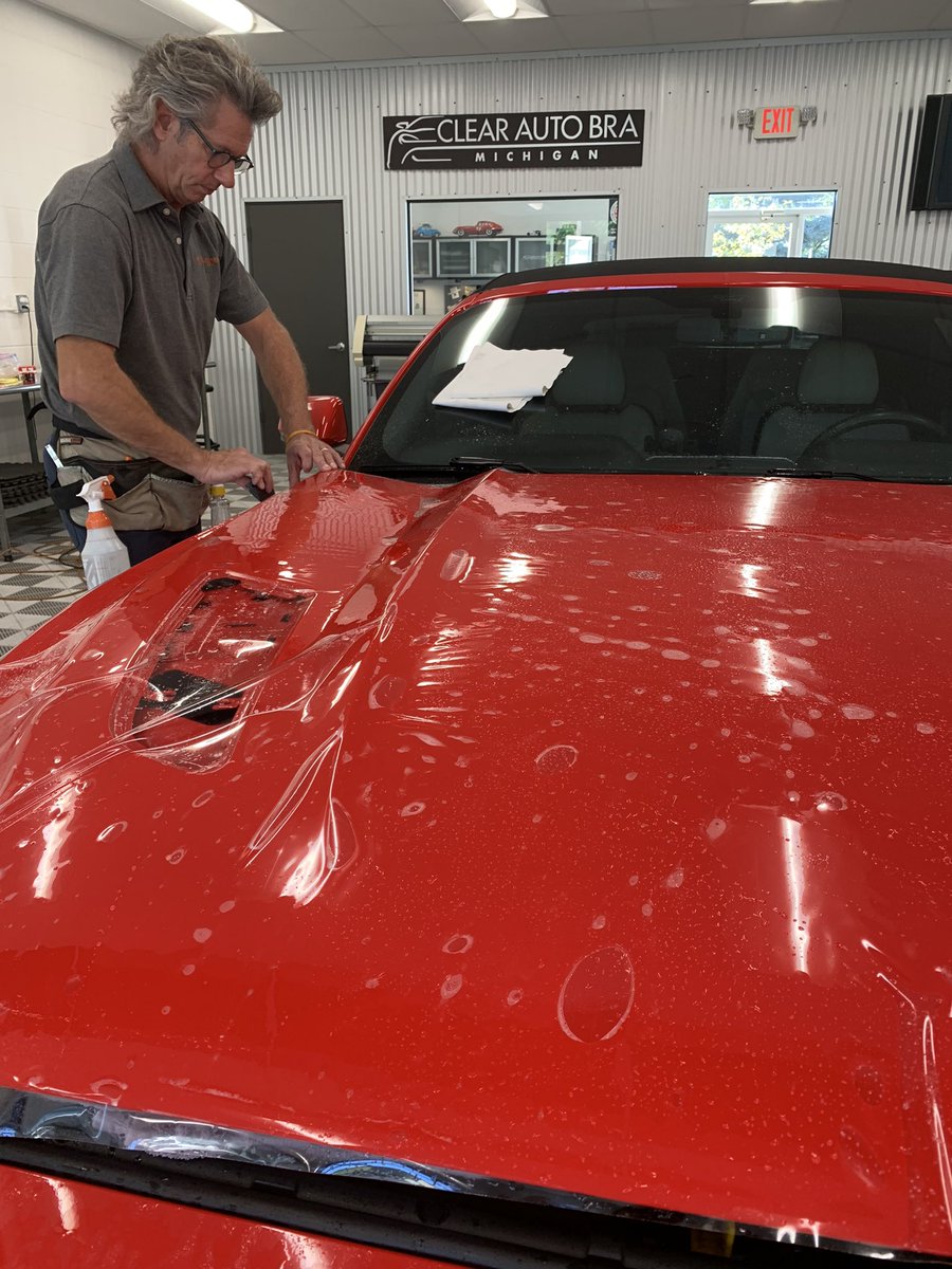 clearautobrami's tweet photo. #mustanggt full hood #paintprotection in progress and completed.  Experience means everything when when tackling a job like this. https://t.co/nURVufAz2c