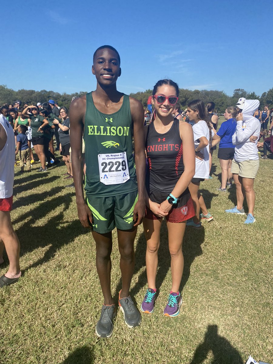 HHHSKnightsTF's tweet photo. Congrats to sophomore Ella Perry for being the first female Cross country runner to make it to the state meet. Congrats to Ellison’s state qualifier Aaron Crittenden🤗 https://t.co/AKNF1E7ZT8